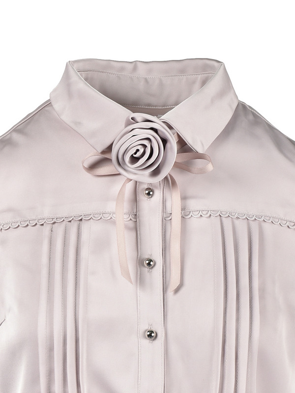 Rose Ribbon Collar Blouse 詳細画像 ブラック 11