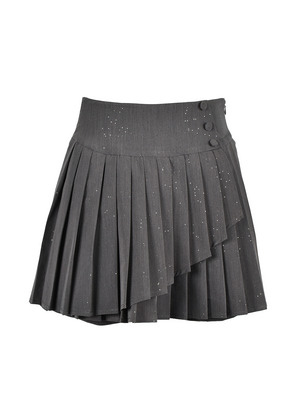 Sequin Double Pleats Skirt