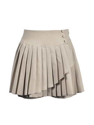 Sequin Double Pleats Skirt
