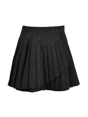 Sequin Double Pleats Skirt