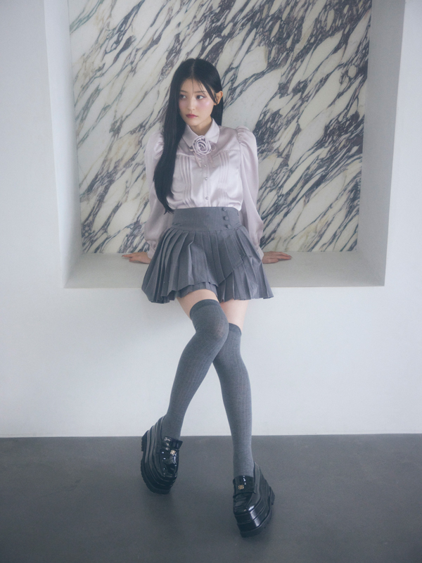 Sequin Double Pleats Skirt 詳細画像 ブラック 11