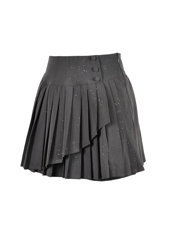 Sequin Double Pleats Skirt 詳細画像 ブラック 11