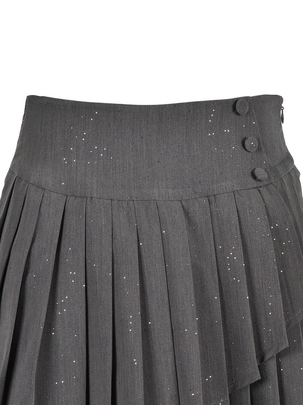 Sequin Double Pleats Skirt 詳細画像 ブラック 11