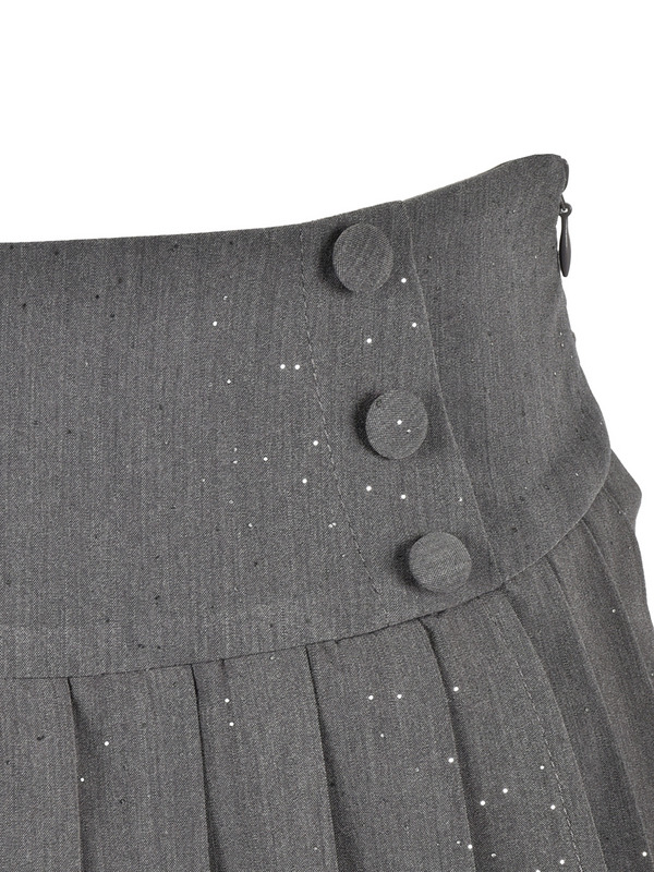 Sequin Double Pleats Skirt 詳細画像 ブラック 11