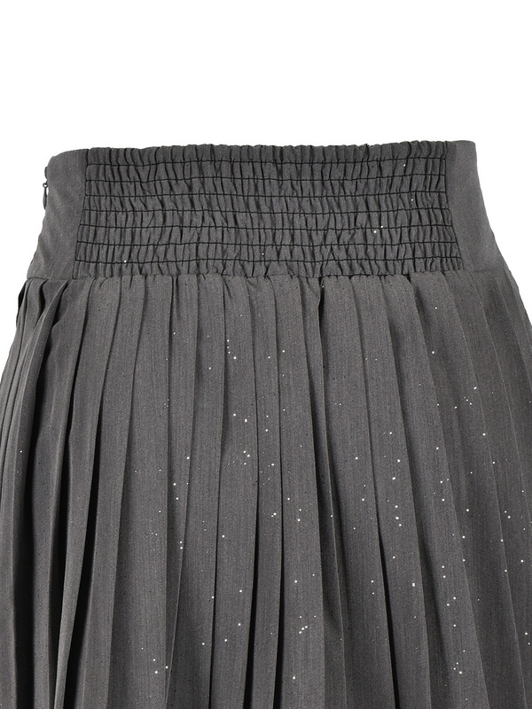 Sequin Double Pleats Skirt 詳細画像 ブラック 11