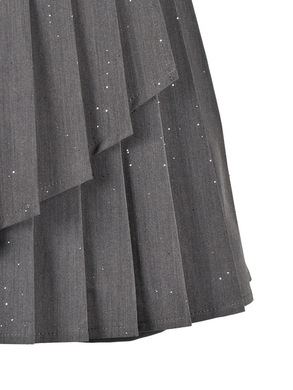 Sequin Double Pleats Skirt 詳細画像 ブラック 11