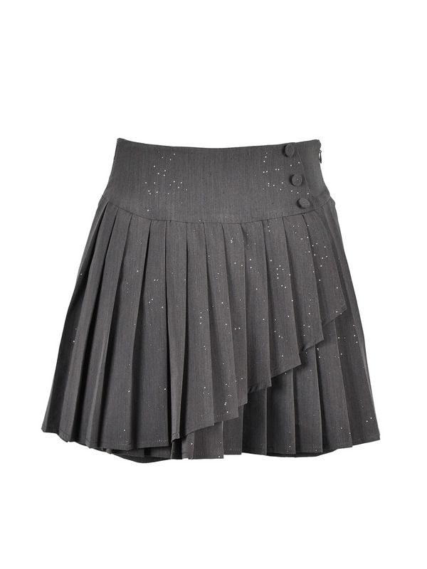 Sequin Double Pleats Skirt 詳細画像 チャコール 1