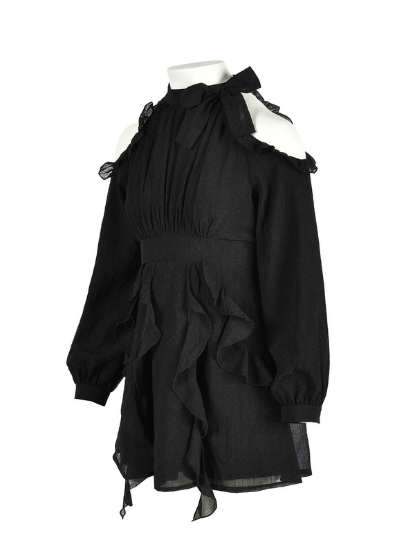 American Sleeve Frill Mini Onepiece 詳細画像 ブラック 11