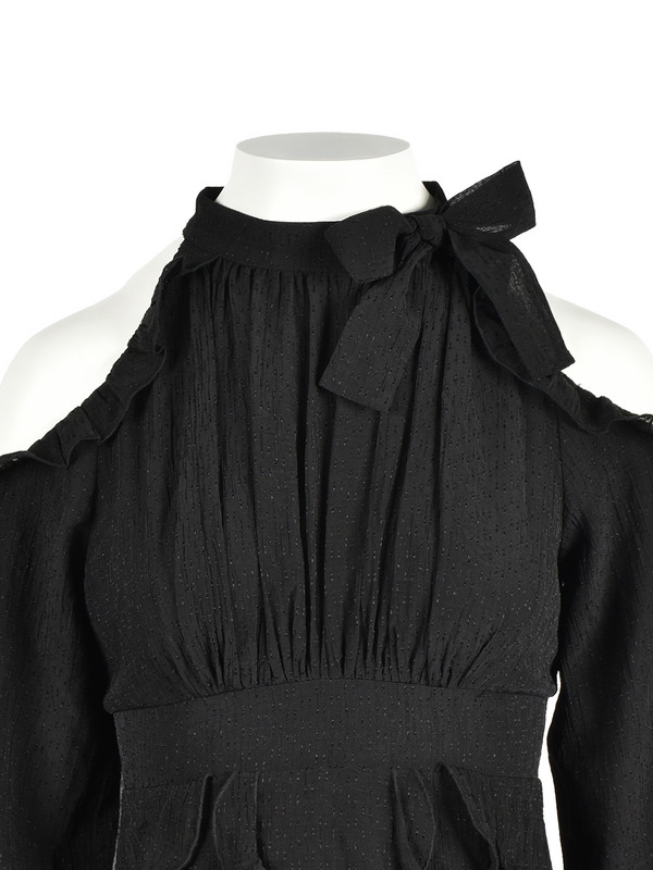 American Sleeve Frill Mini Onepiece 詳細画像 ブラック 11