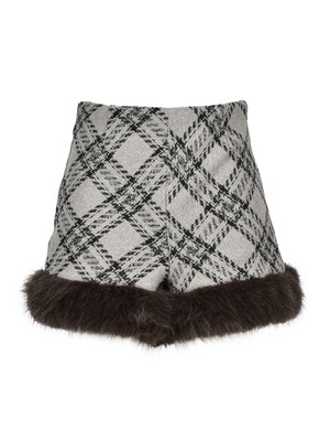 Fur Check Short Pants