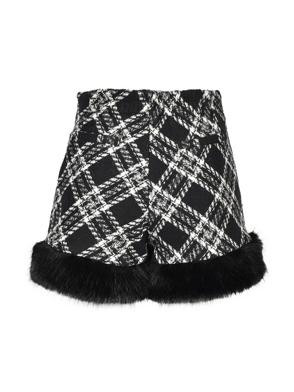 Fur Check Short Pants 詳細画像 ブラック 16