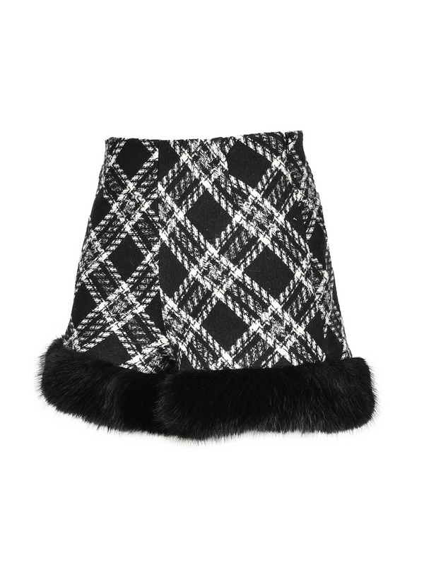 Fur Check Short Pants 詳細画像 ブラック 16