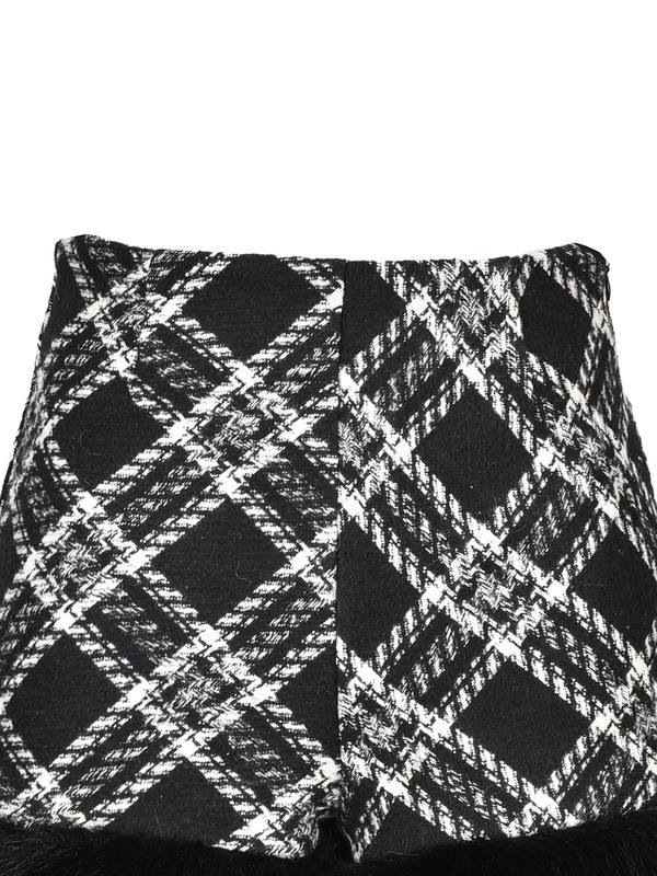 Fur Check Short Pants 詳細画像 ブラック 16