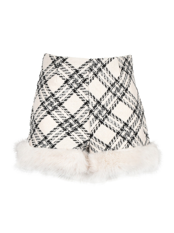 Fur Check Short Pants 詳細画像 オフホワイト 1