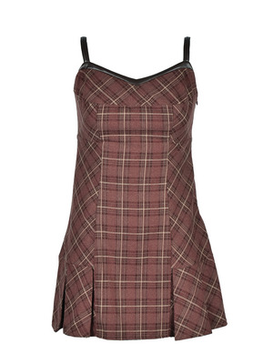 Heart Cut Check Cami Onepiece
