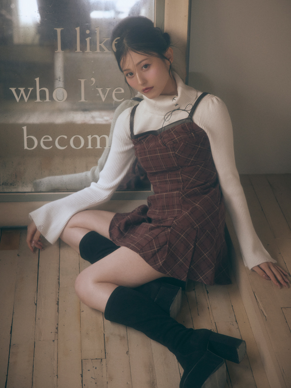 Heart Cut Check Cami Onepiece 詳細画像 ネイビー 11