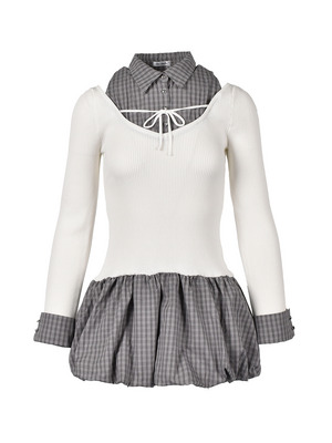 Balloon Knit Mini Onepiece