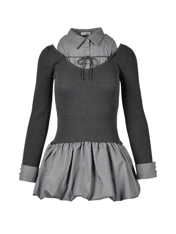 Balloon Knit Mini Onepiece 詳細画像 チャコール 1