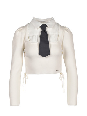 Tie Drawstring Shirt Knit