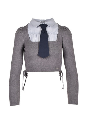 Tie Drawstring Shirt Knit