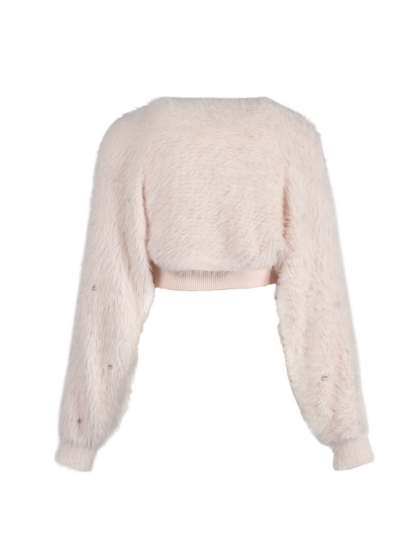 Sleeve Beaded Shaggy Bolero Set 詳細画像 オフホワイト 11