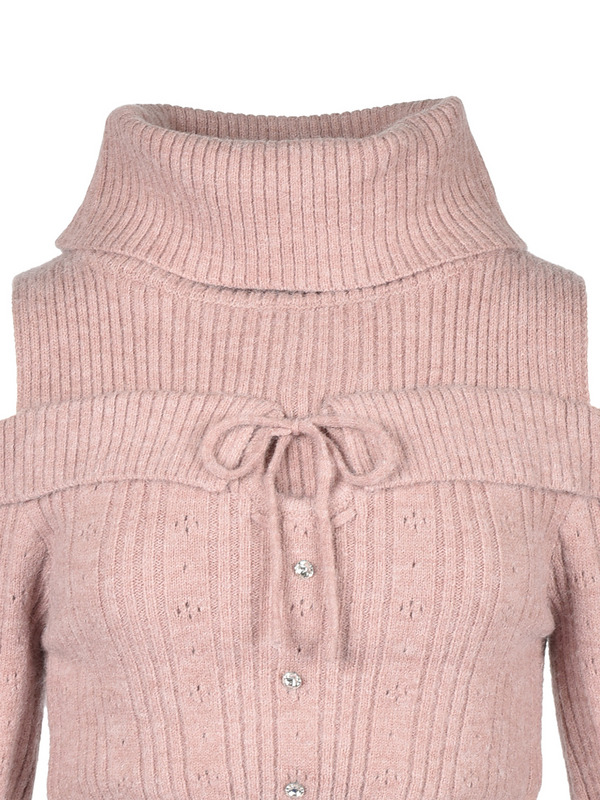 Turtleneck Off Shoulder Knit 詳細画像 オフホワイト 11