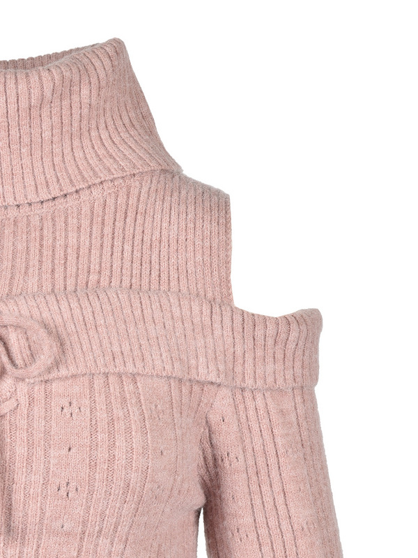 Turtleneck Off Shoulder Knit 詳細画像 オフホワイト 11