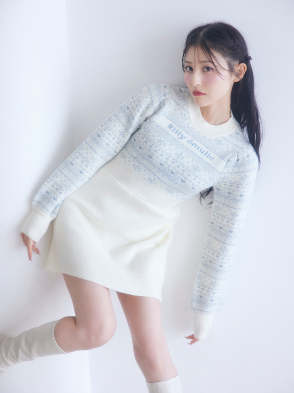 Rilly emulie Mini Knit Onepiece 詳細画像 グレイ 16