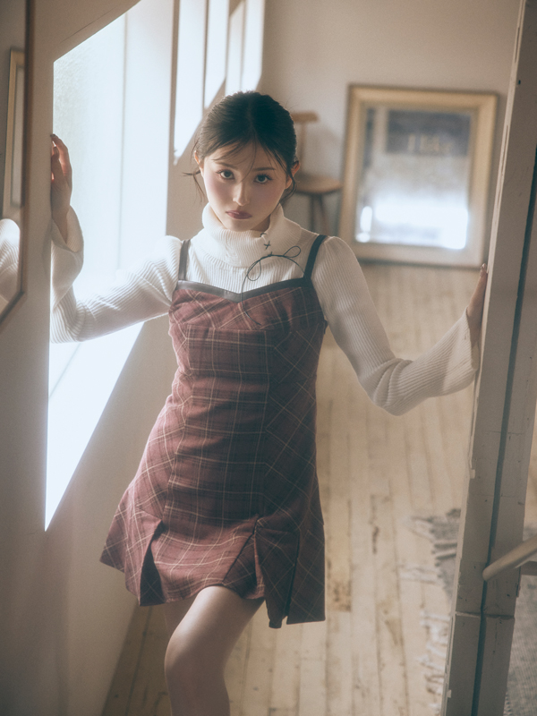 Leather Ribbon Damage Rib Knit 詳細画像 ブラック 16