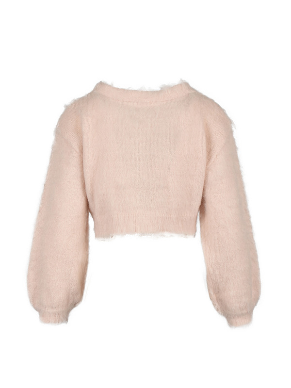 Ribbon Bijou Shaggy Cardigan 詳細画像 チャコール 11