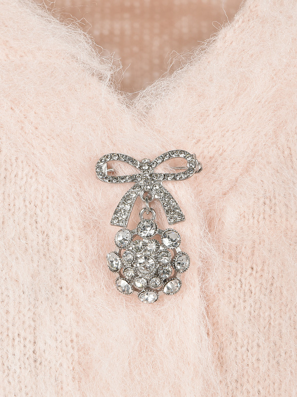 Ribbon Bijou Shaggy Cardigan 詳細画像 チャコール 11