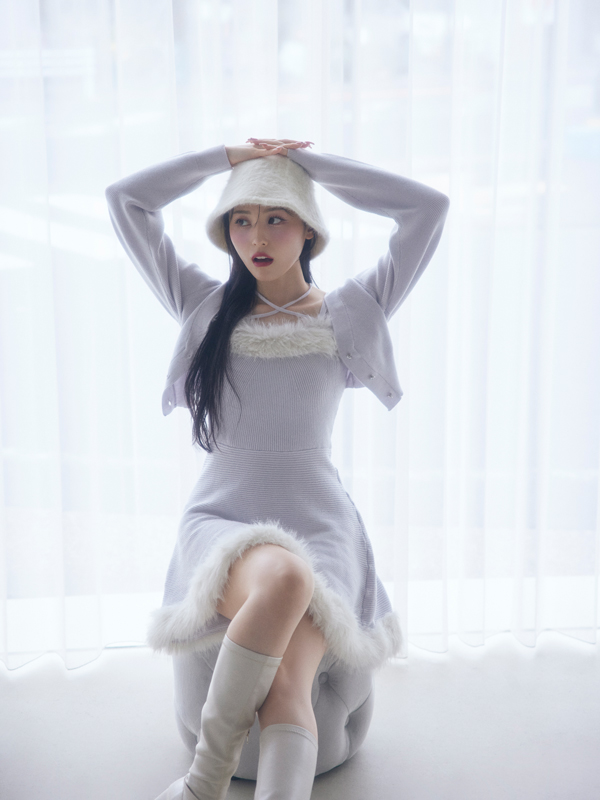 Fur Cami Cardigan Onepiece 詳細画像 アイスグレイ 16