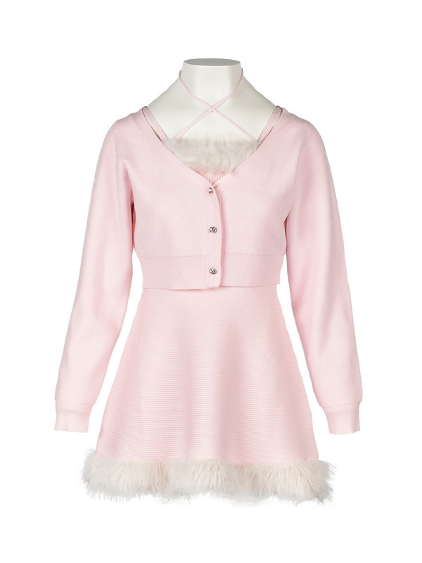 Fur Cami Cardigan Onepiece 詳細画像 ピンク 1