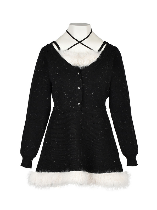 Fur Cami Cardigan Onepiece 詳細画像 ブラック 1