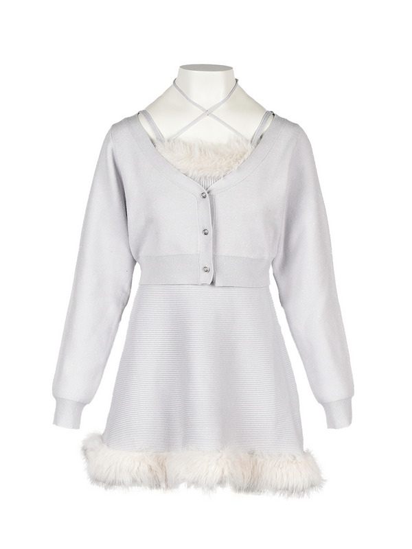 Fur Cami Cardigan Onepiece 詳細画像 アイスグレイ 1