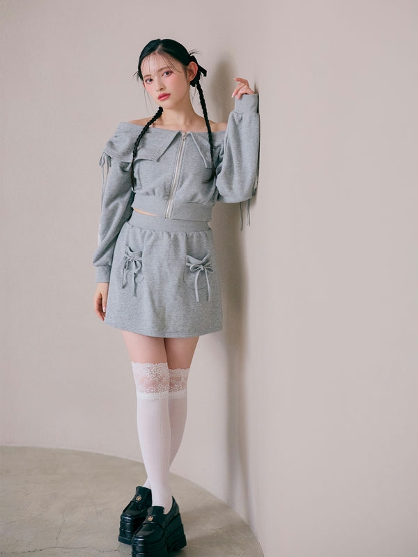 Off-shoulder Sweat Setup 詳細画像 オフホワイト 11