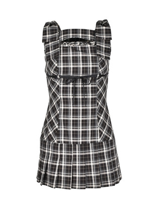 Shoulder Ribbon Check Onepiece