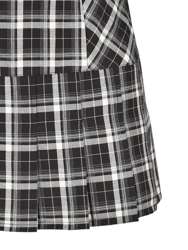 Shoulder Ribbon Check Onepiece 詳細画像 ブラック 11