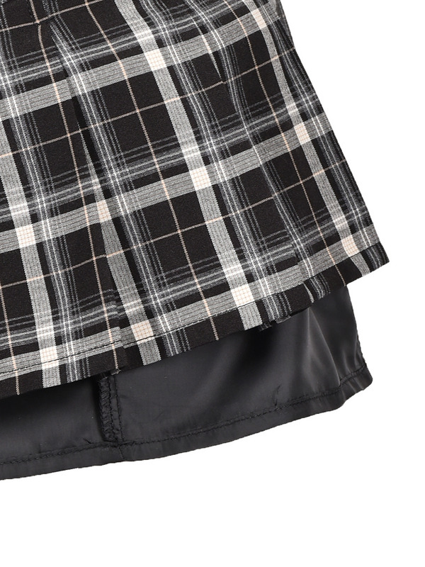 Shoulder Ribbon Check Onepiece 詳細画像 ブラック 11