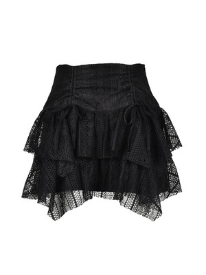 Asymmetry Ribbon Lace Skirt