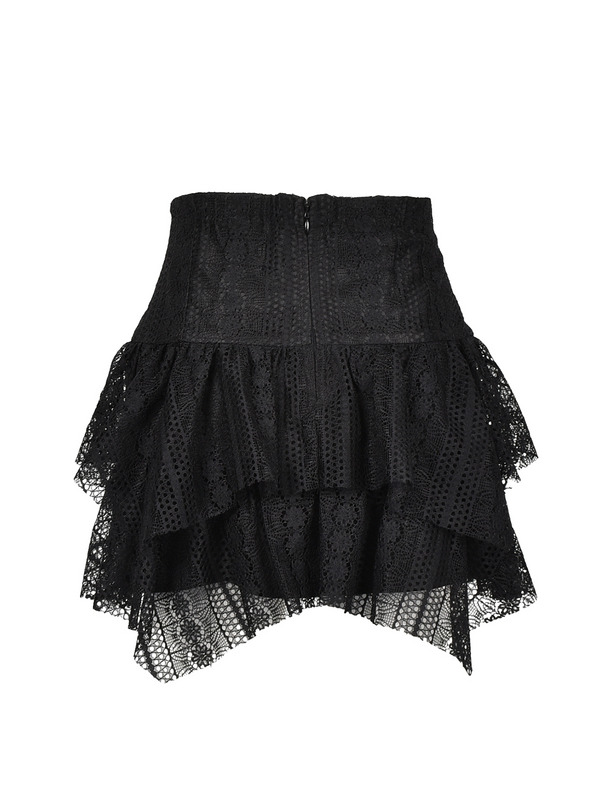 Asymmetry Ribbon Lace Skirt 詳細画像 オフホワイト 11