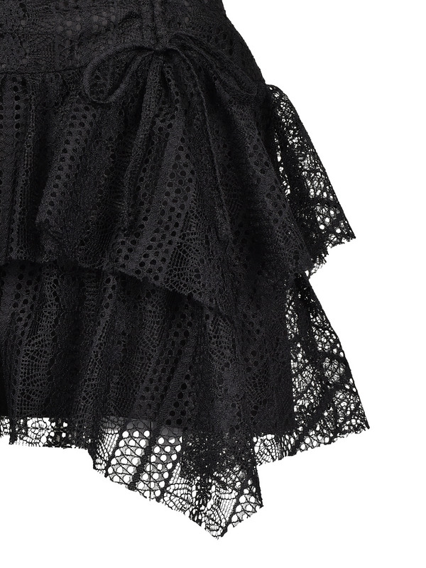 Asymmetry Ribbon Lace Skirt 詳細画像 オフホワイト 11