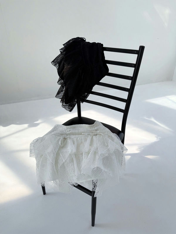 Asymmetry Ribbon Lace Skirt 詳細画像 オフホワイト 11