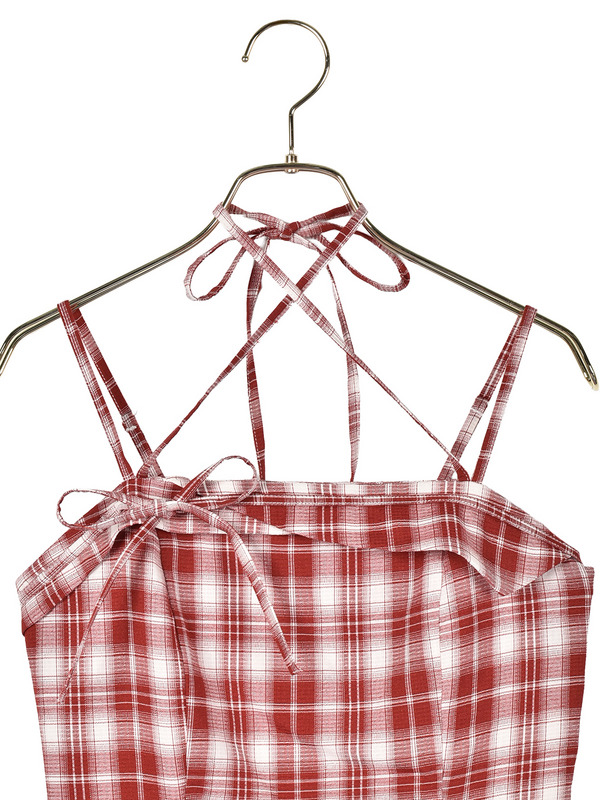 Pleats Halter Neck Cami Onepiece 詳細画像 オフホワイト 11