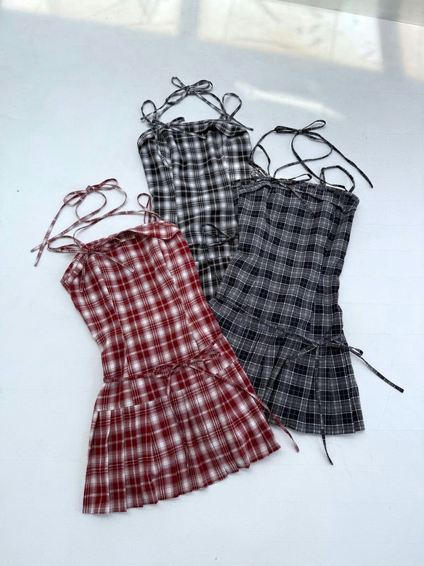 Pleats Halter Neck Cami Onepiece 詳細画像 オフホワイト 11