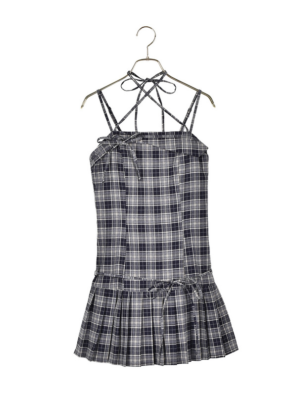 Pleats Halter Neck Cami Onepiece 詳細画像 ネイビー 1