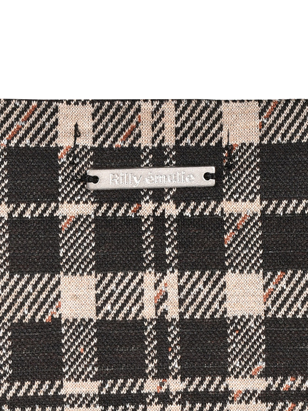Back Ribbon Check Sweat Onepiece 詳細画像 ブラック 11