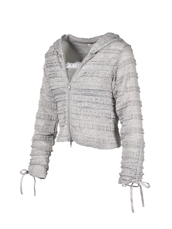 Lace Ribbon Hoodie Set 詳細画像 ブラック 11