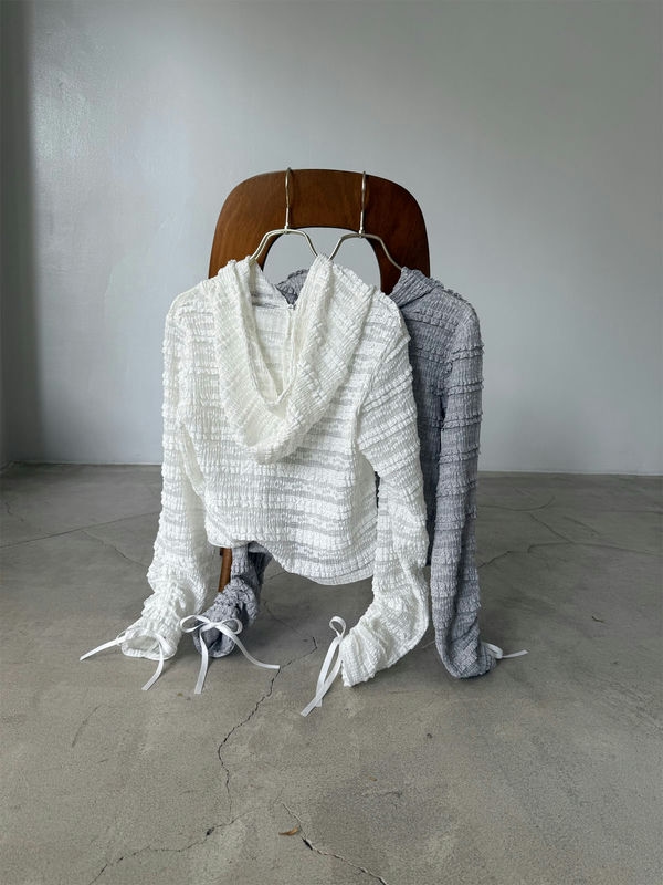 Lace Ribbon Hoodie Set 詳細画像 ブラック 11