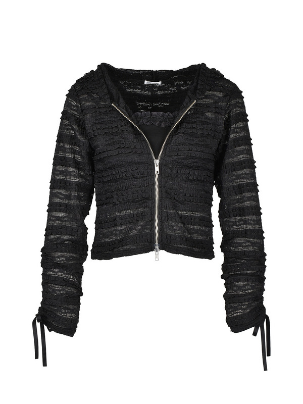 Lace Ribbon Hoodie Set 詳細画像 ブラック 1
